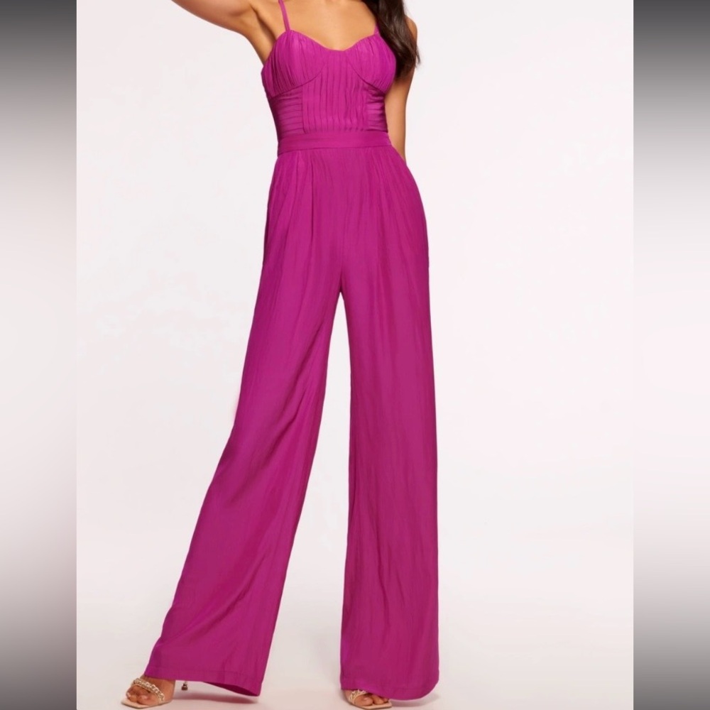 Ramy Brook NWT Loretta Corset Jumpsuit Fuschia/Wild Rose sz 6
